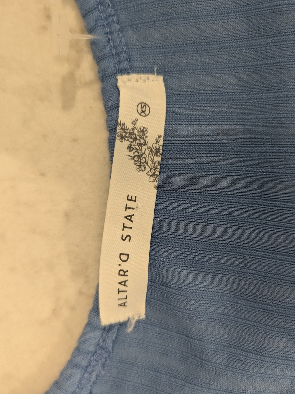 Altar'd State Blue Textured Ruffle Short Sleeve Top - Picture 3 of 3
